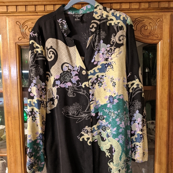 Citron silk blouse
